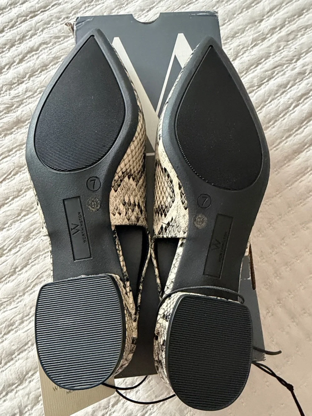 Worthington Snake-Print Pointed Slingback Flats in Beige & Black 7 - Picture 4 of 6